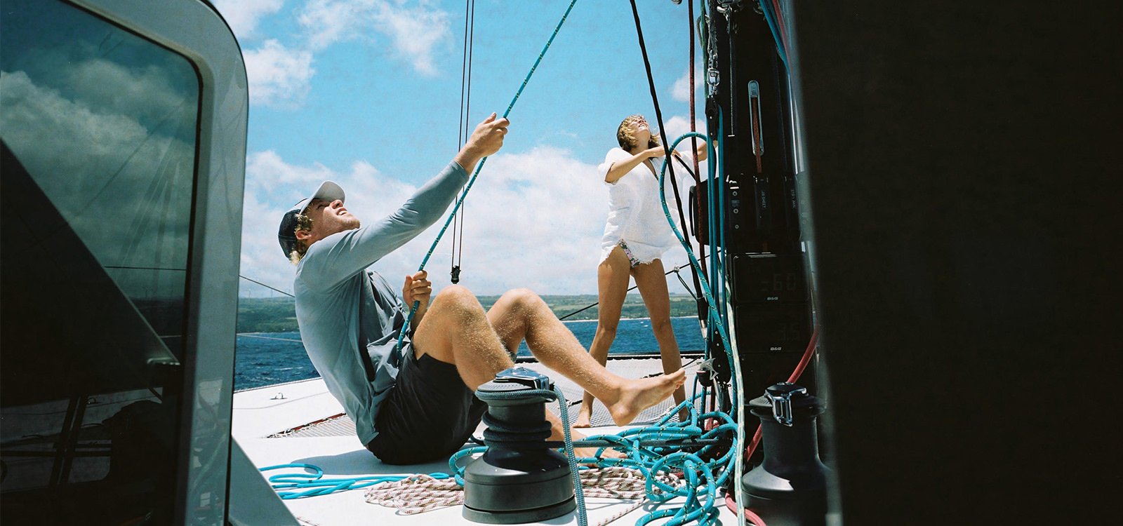 John John Florence sailing with his wife Lauryn
