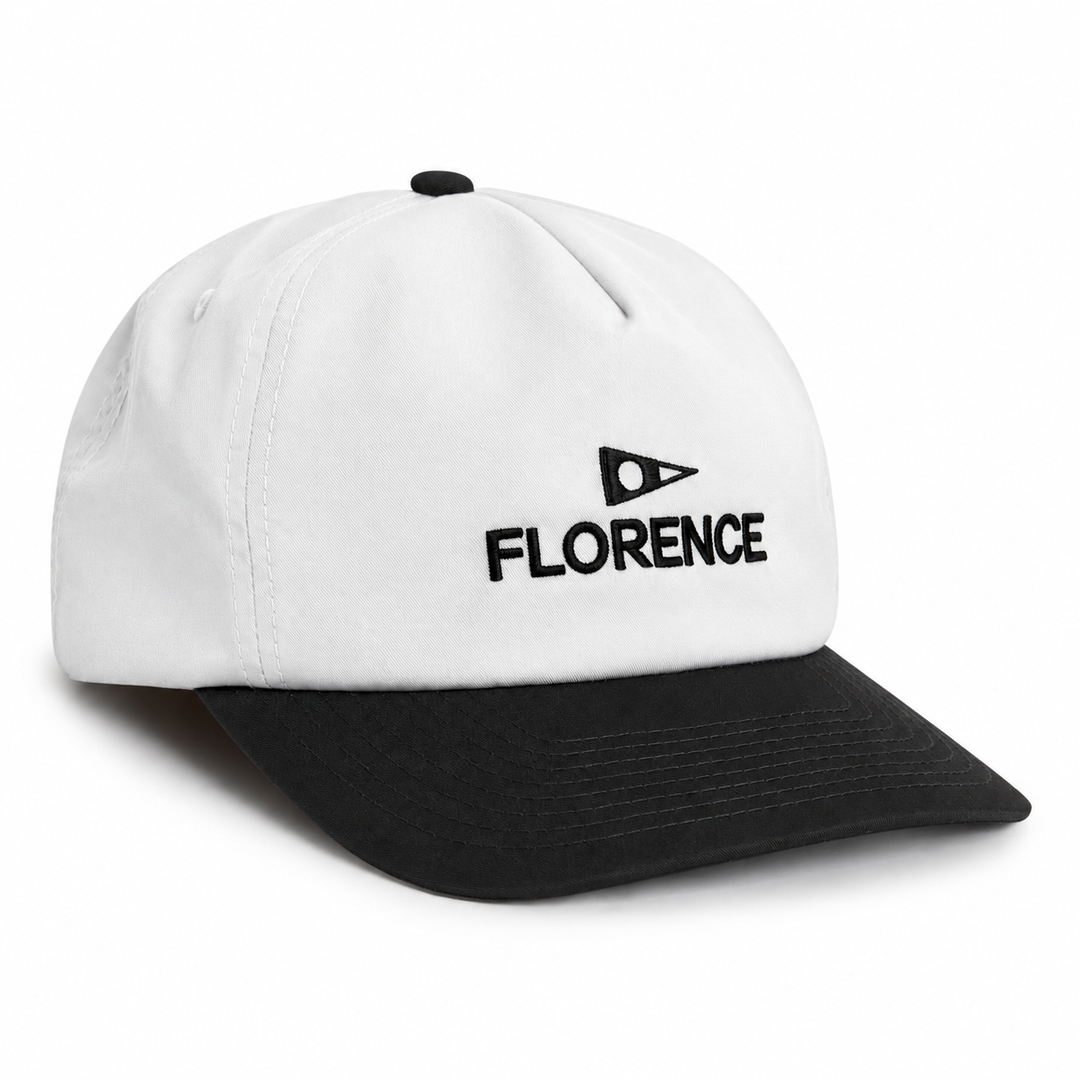 Color:Black White-Florence Logo Twill Hat