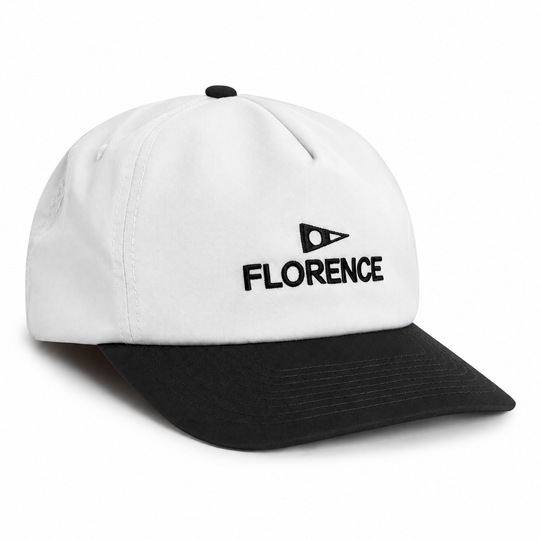 Color:Black White-Florence Logo Twill Hat