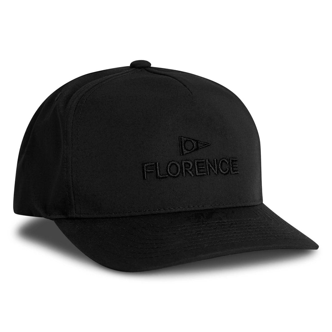 Color:Black Black-Florence Logo Twill Hat - Black Label