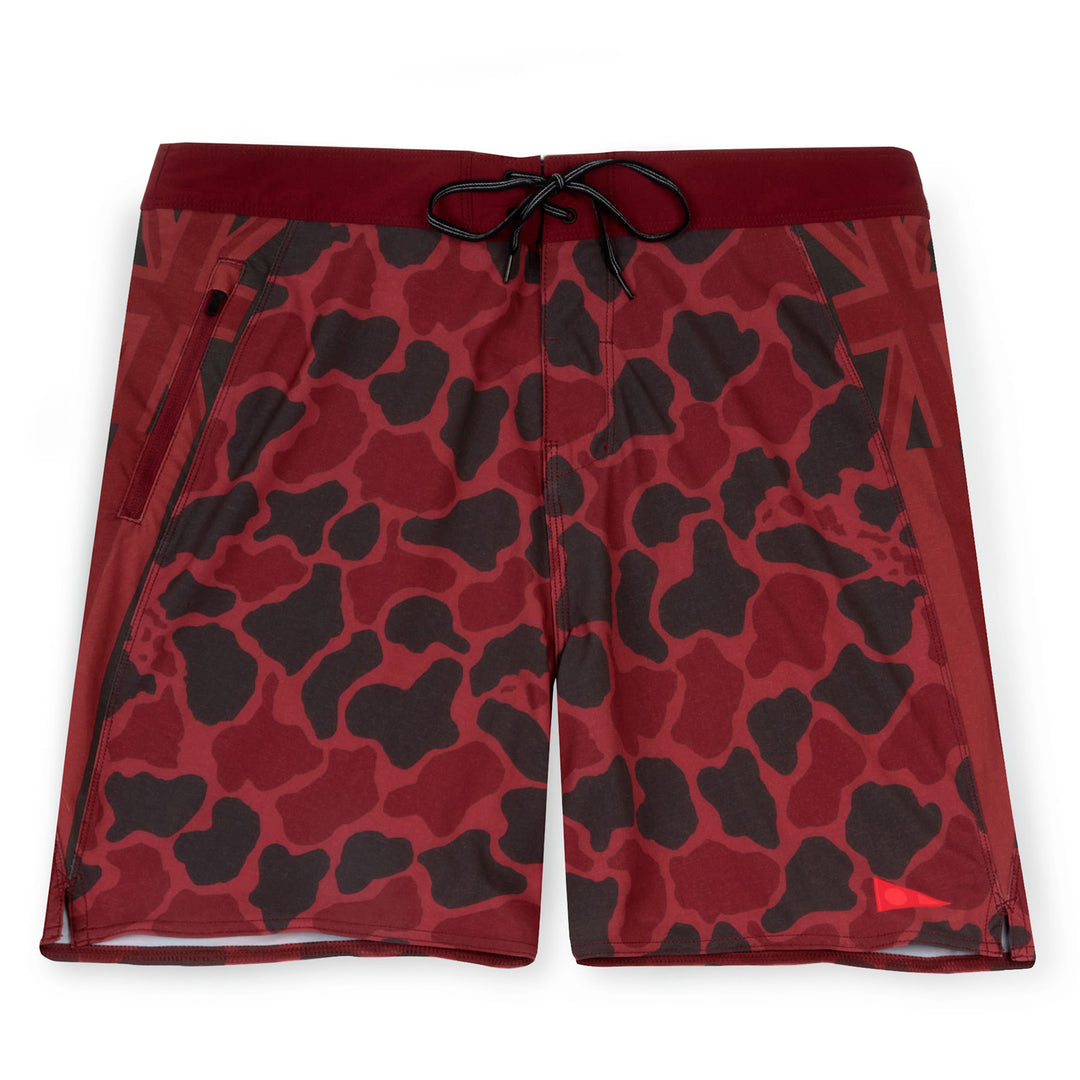 Color:Maroon-Florence Marine X Pro Hawaii Boardshort