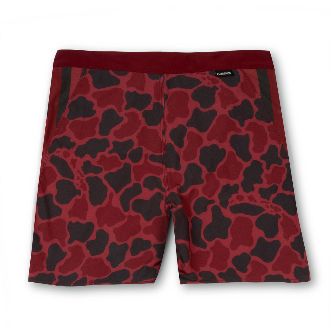 Color:Maroon-Florence Marine X Pro Hawaii Boardshort