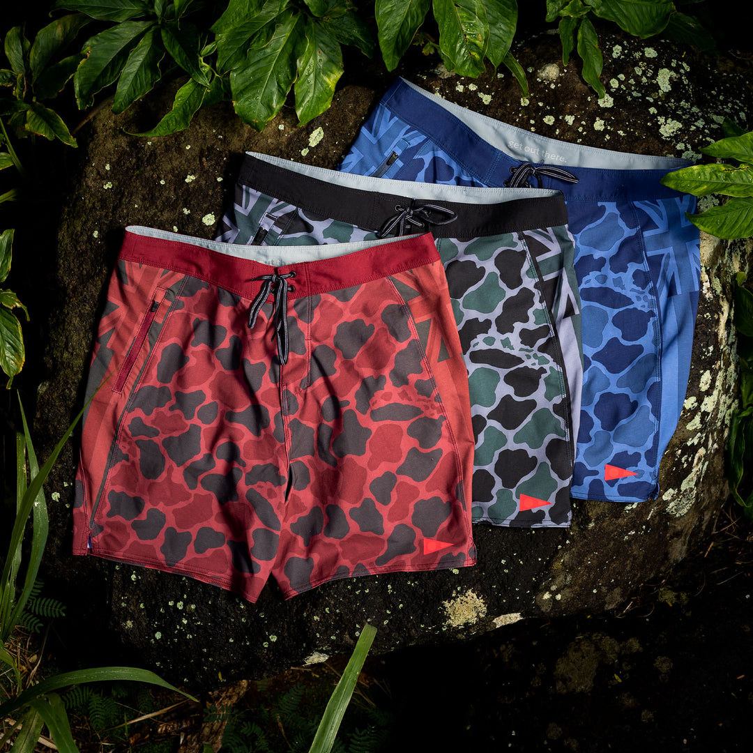 Color:Maroon-Florence Marine X Pro Hawaii Boardshort