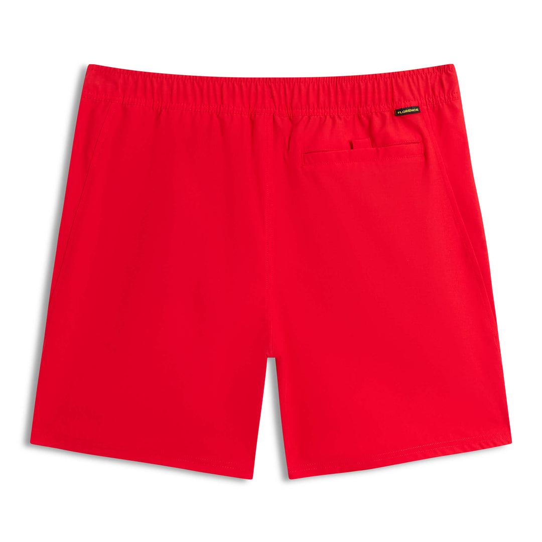 Color:Rescue Red-Florence Standard Issue Elastic Short -alt