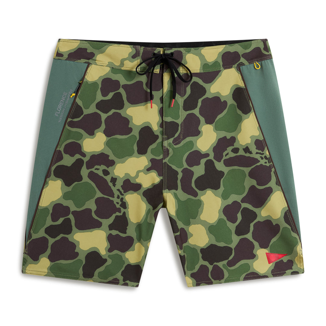 Color:Tropical Green Camo-Florence F1 Airtex Gamma Boardshort