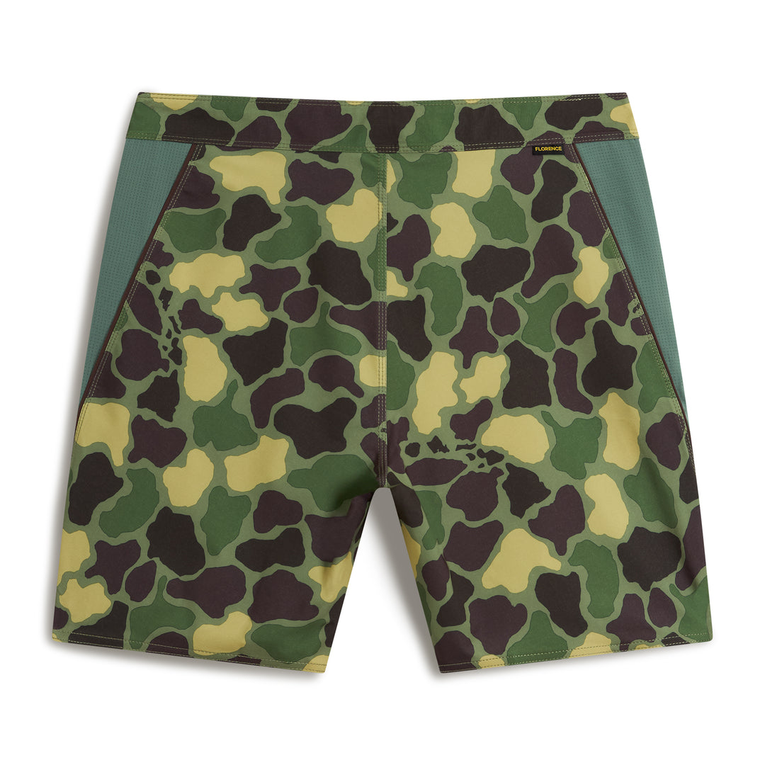 Color:Tropical Green Camo-Florence F1 Airtex Gamma Boardshort -alt