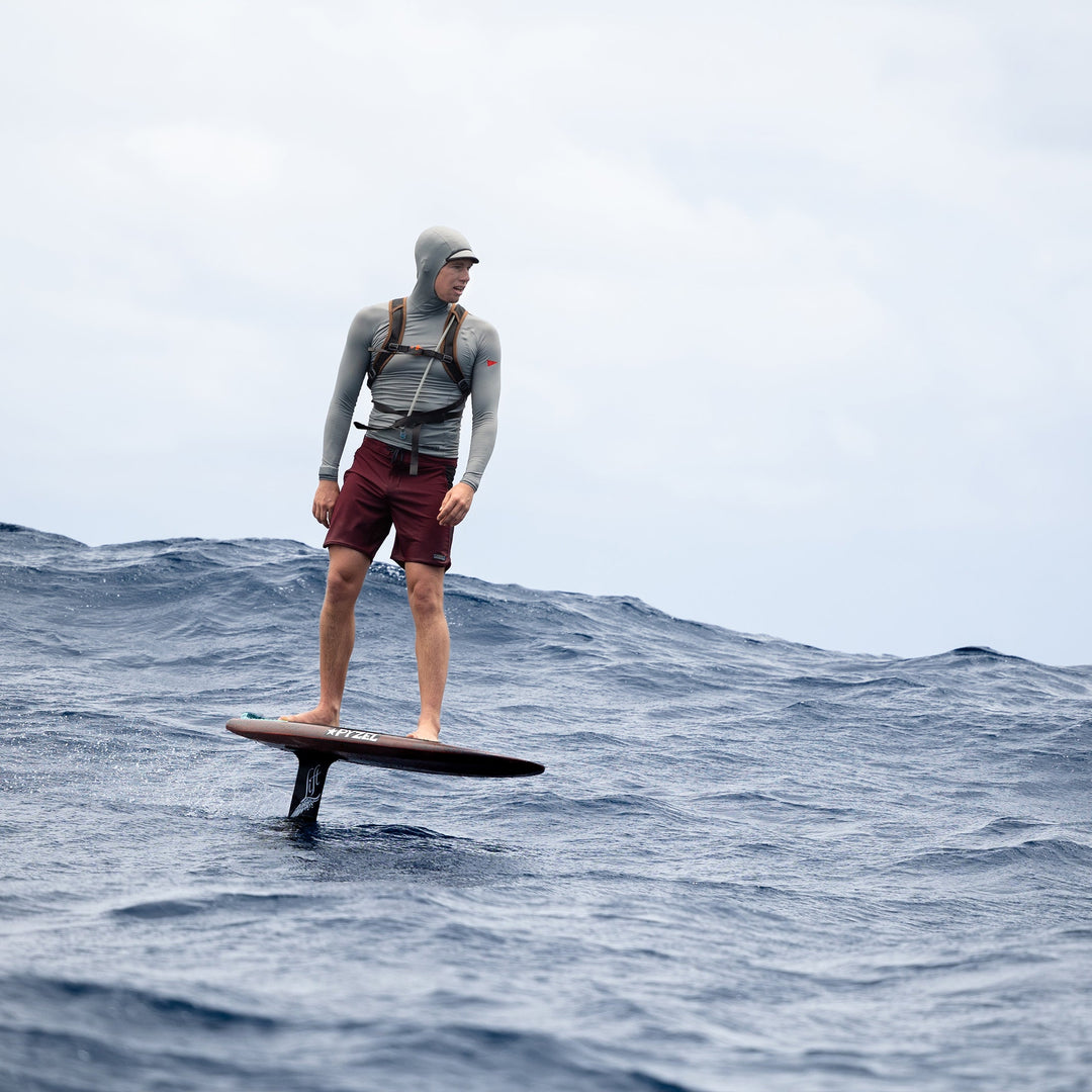 Color:Silver-Florence Marine X Long Sleeve Hooded Rashguard