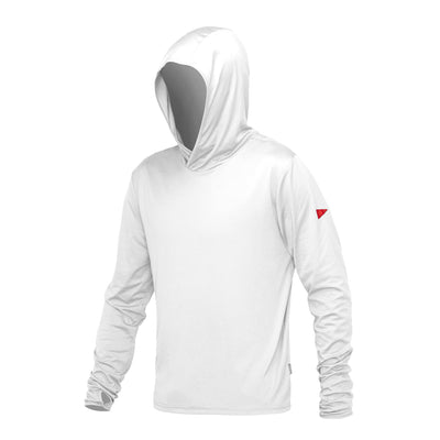 Color:White- Florence Sun Pro Long Sleeve Crossover Hood UPF Shirt