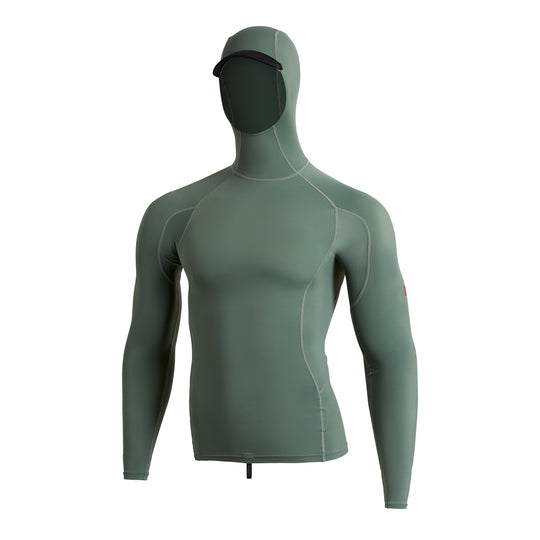 Color:Dark Sage-Florence Long Sleeve Utility Pocket Hooded Rashguard