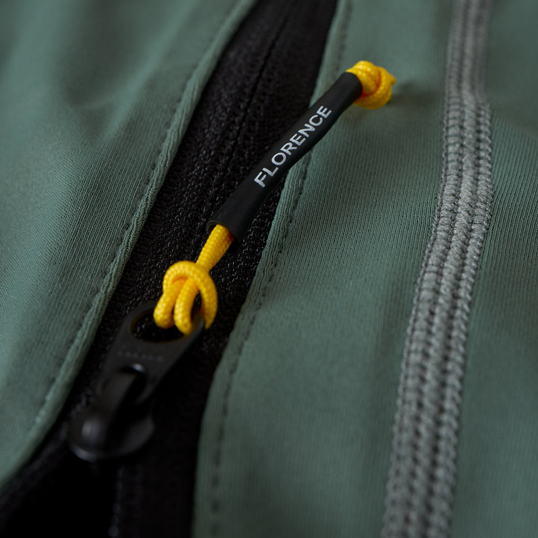 Color:Dark Sage-Florence Long Sleeve Utility Pocket Hooded Rashguard