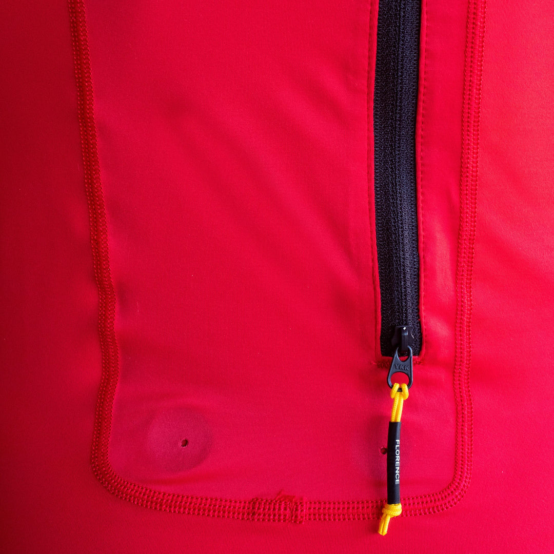 Color:Red-Florence Long Sleeve Utility Pocket Hooded Rashguard