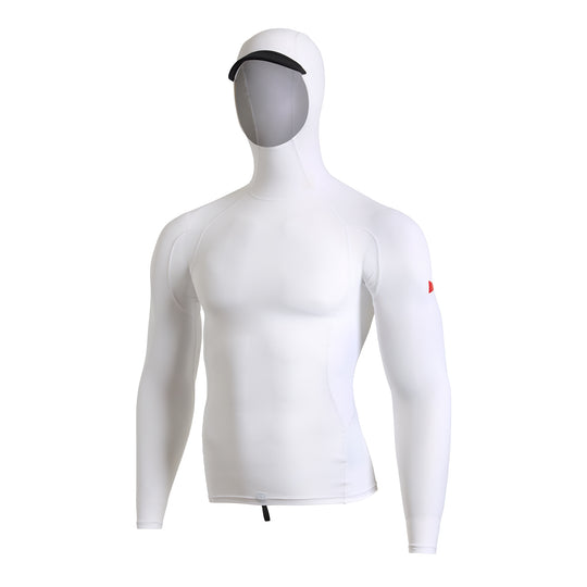 Color:White-Florence Long Sleeve Utility Pocket Hooded Rashguard