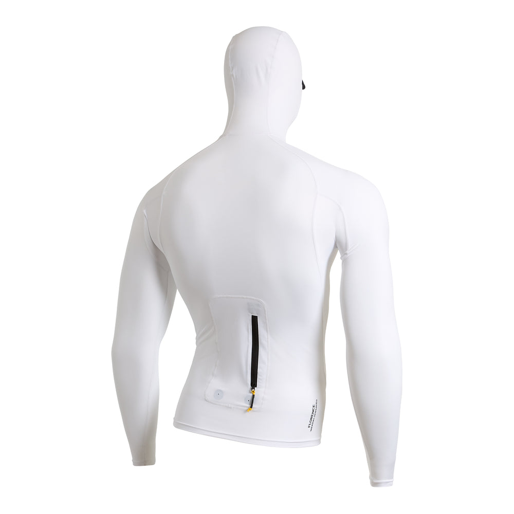 Color:White-Florence Long Sleeve Utility Pocket Hooded Rashguard -alt