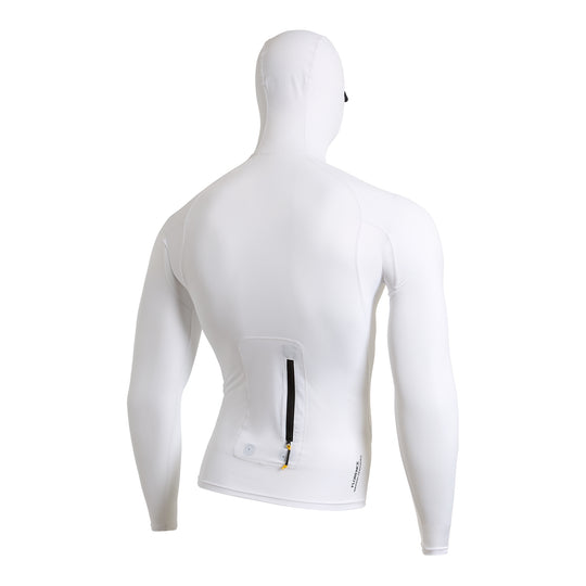 Color:White-Florence Long Sleeve Utility Pocket Hooded Rashguard -alt