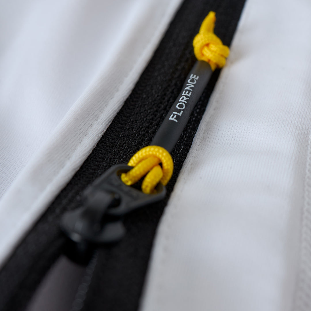 Color:White-Florence Long Sleeve Utility Pocket Hooded Rashguard