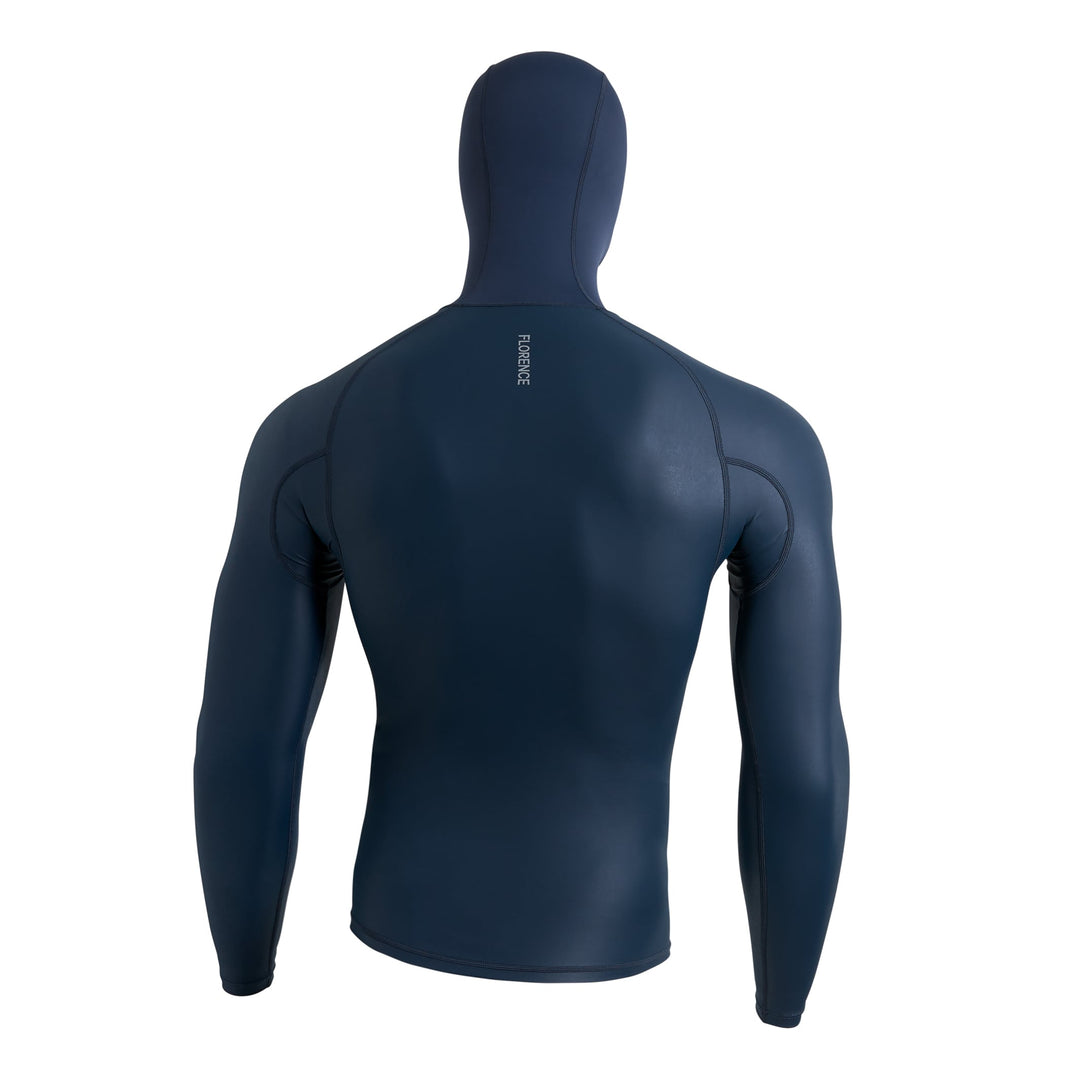 Color:Dark Navy-Florence Windshield Long Sleeve Hooded Rashguard -alt