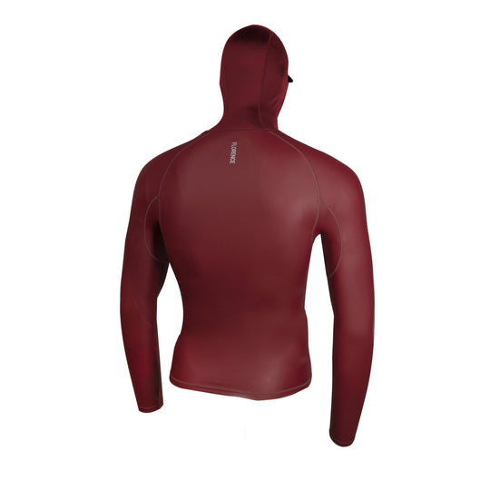 Color:Maroon-Florence Windshield Long Sleeve Hooded Rashguard -alt