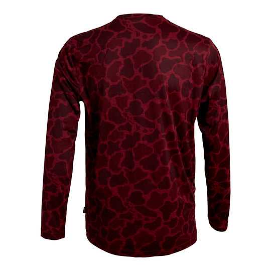Color:Heather Maroon Camo-Florence Airtex Long Sleeve Shirt