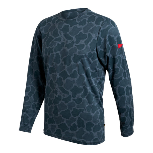 Color:Heather Sea Blue Camo-Florence Airtex Long Sleeve Shirt