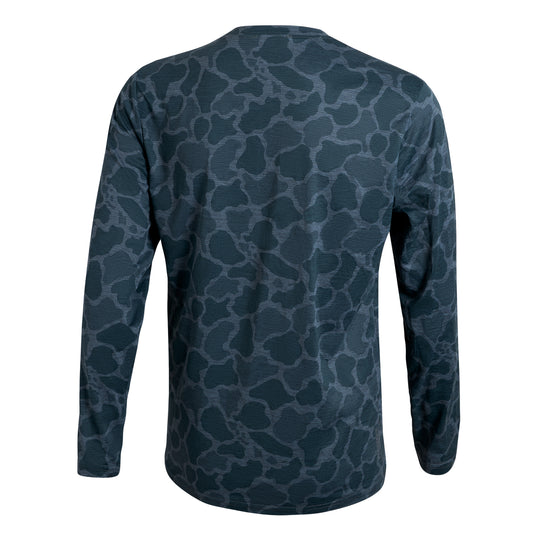 Color:Heather Sea Blue Camo-Florence Airtex Long Sleeve Shirt