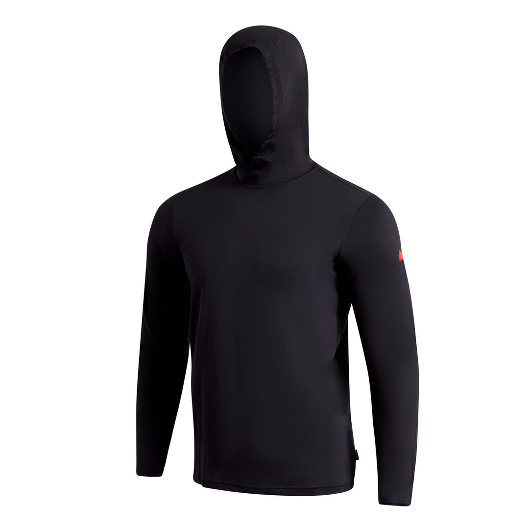 Color:Black-Florence Airtex Hooded Long Sleeve Shirt