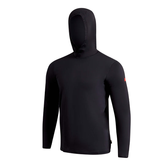 Color:Black-Florence Airtex Hooded Long Sleeve Shirt