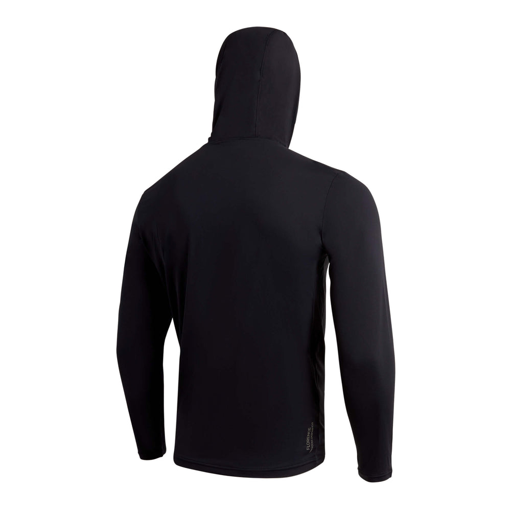 Color:Black-Florence Airtex Hooded Long Sleeve Shirt -alt