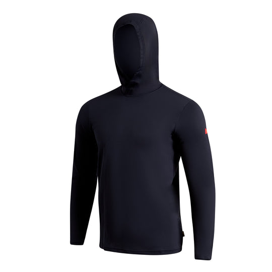 Color:Department Navy-Florence Airtex Hooded Long Sleeve Shirt