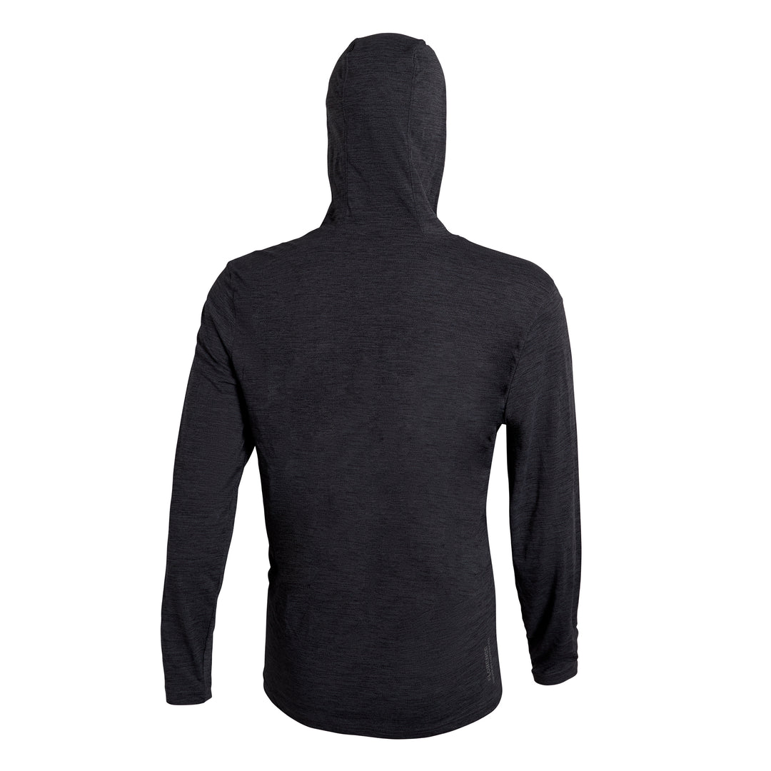 Color:Heather Charcoal-Florence Airtex Hooded Long Sleeve Shirt-alt