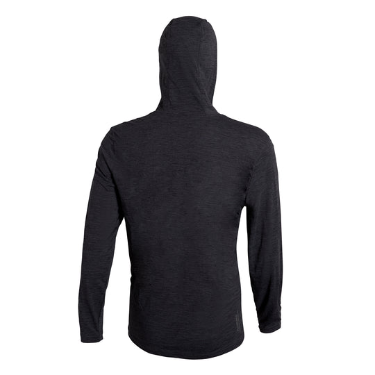 Color:Heather Charcoal-Florence Airtex Hooded Long Sleeve Shirt-alt