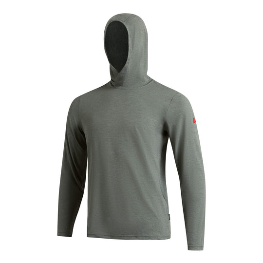 Color:Heather Dark Sage-Florence Airtex Hooded Long Sleeve Shirt