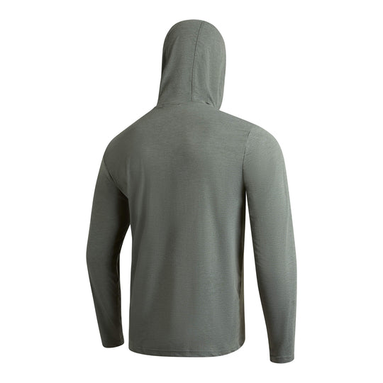 Color:Heather Dark Sage-Florence Airtex Hooded Long Sleeve Shirt -alt