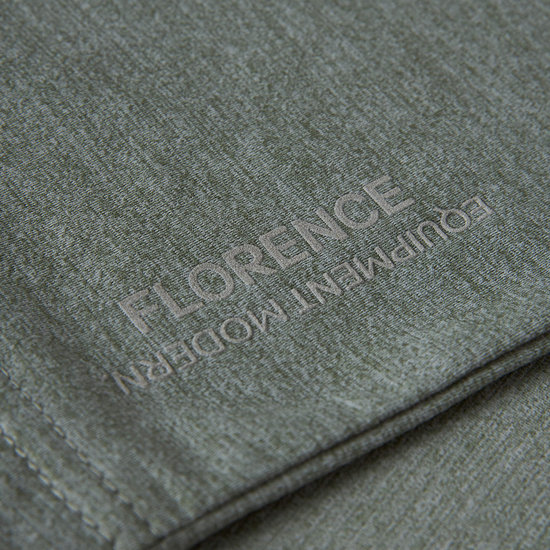 Color:Heather Dark Sage-Florence Airtex Hooded Long Sleeve Shirt