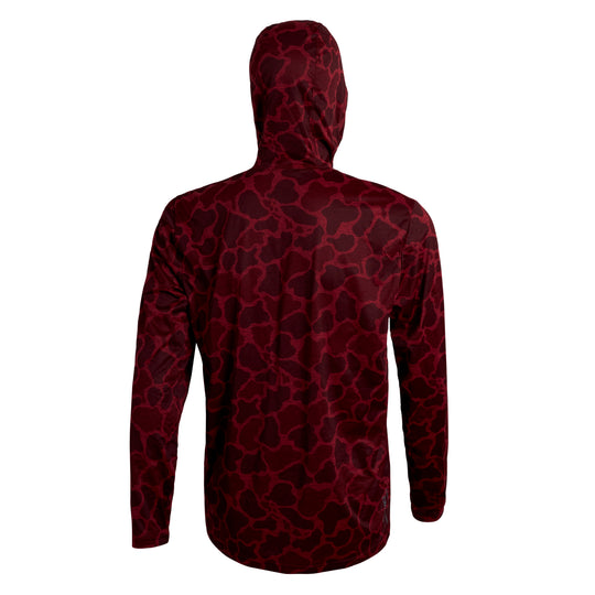Color:Maroon Camo-Florence Airtex Hooded Long Sleeve Shirt-alt