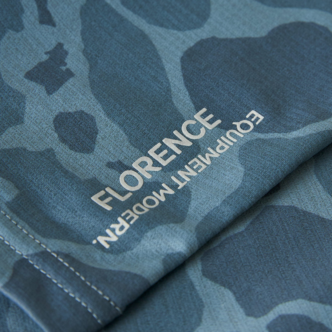 Color:Heather Maritime Camo-Florence Airtex Hooded Long Sleeve Shirt