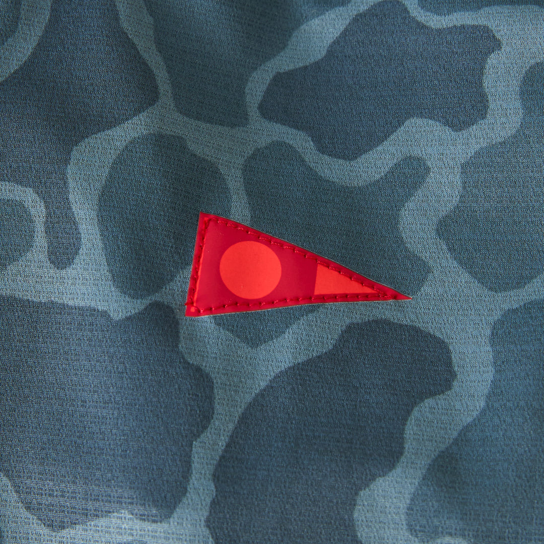 Color:Heather Maritime Camo-Florence Airtex Hooded Long Sleeve Shirt