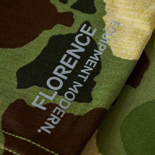 Color:Heather Tropic Green Camo-Florence Airtex Hooded Long Sleeve Shirt