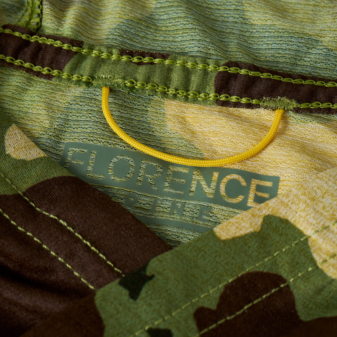 Color:Heather Tropic Green Camo-Florence Airtex Hooded Long Sleeve Shirt