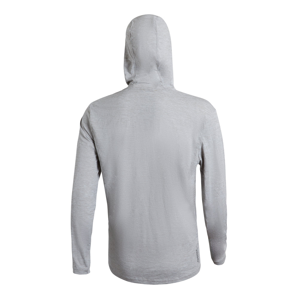 Color:Light Heather Grey-Florence Airtex Hooded Long Sleeve Shirt-alt