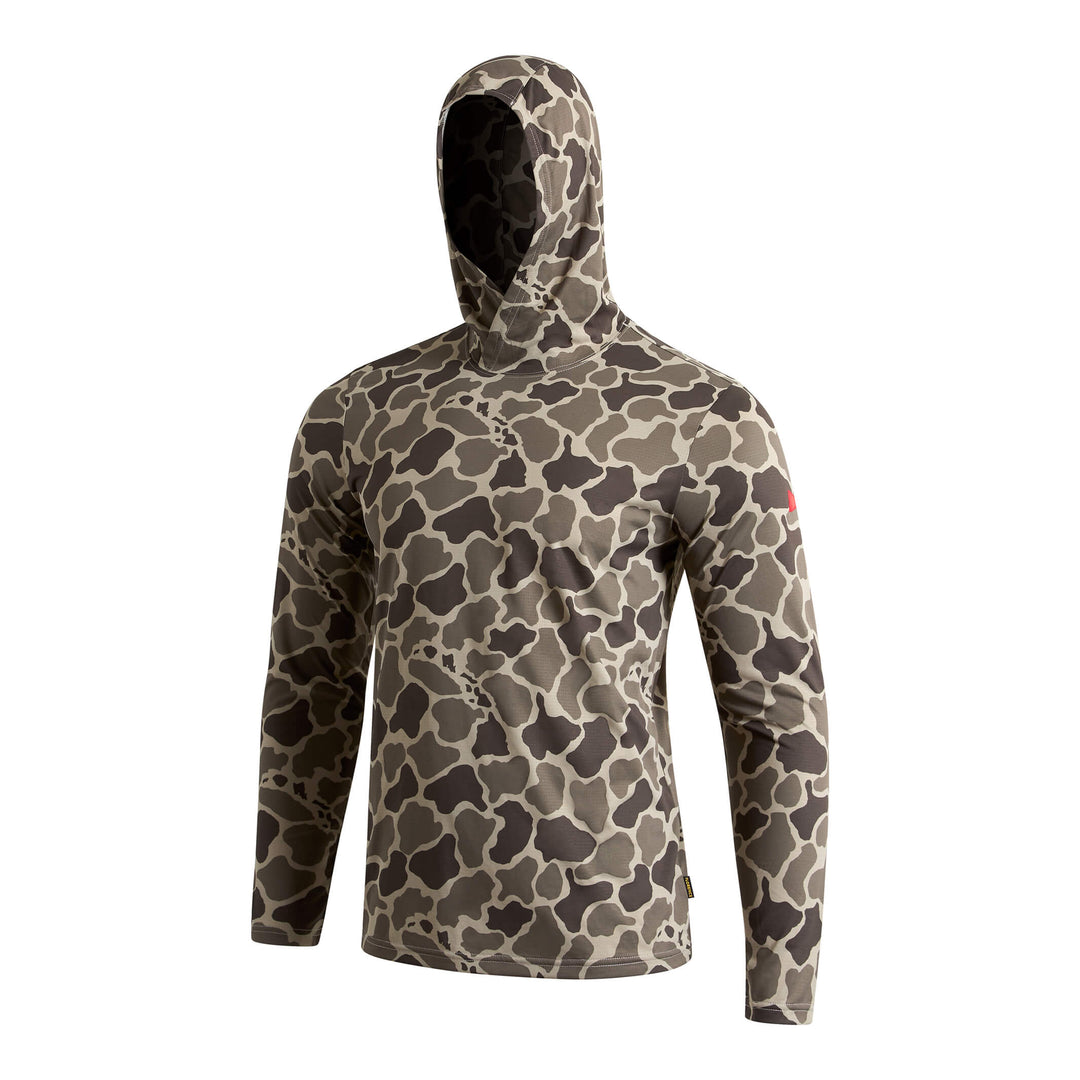 Color:Tundra Camo-Florence Airtex Hooded Long Sleeve Shirt