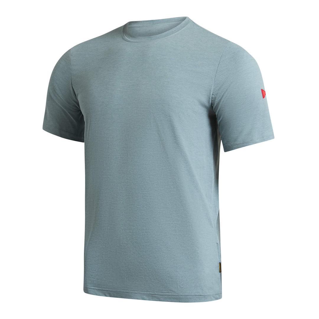 Color:Heather Light Sea Blue-Florence Airtex Short Sleeve Shirt