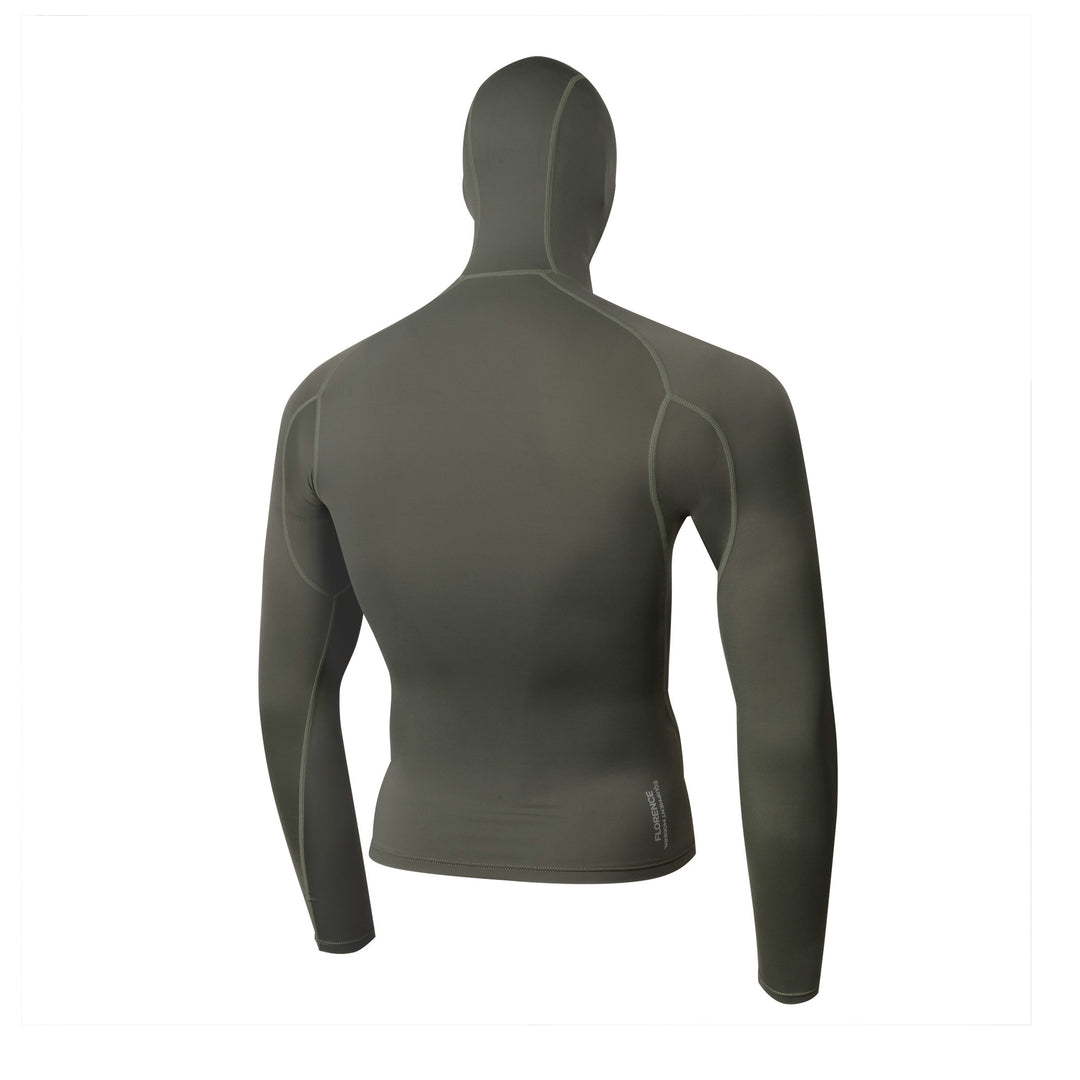 Color:Moss Grey-Florence Marine X Long Sleeve Hooded Rashguard -alt