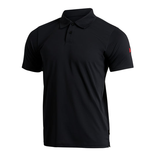 Color:Black-Florence Airtex Collared Short Sleeve Shirt
