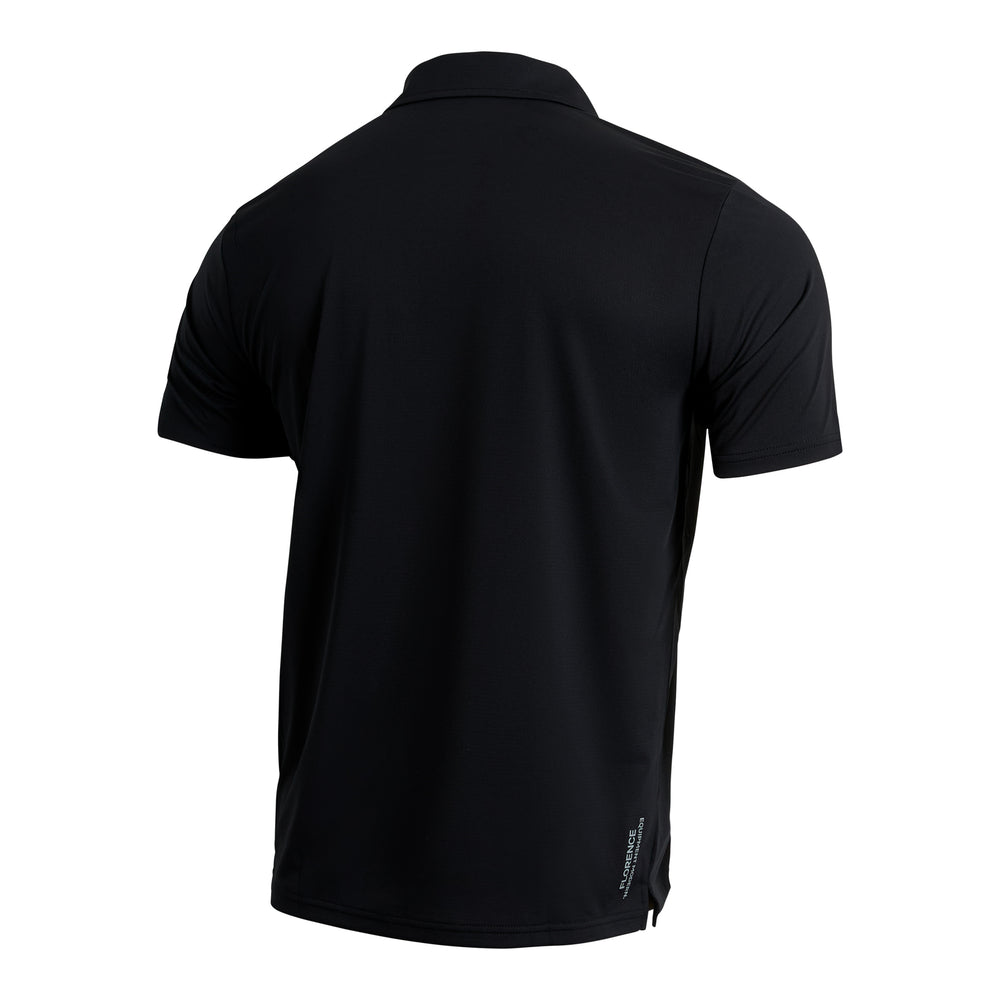 Color:Black-Florence Airtex Collared Short Sleeve Shirt -alt