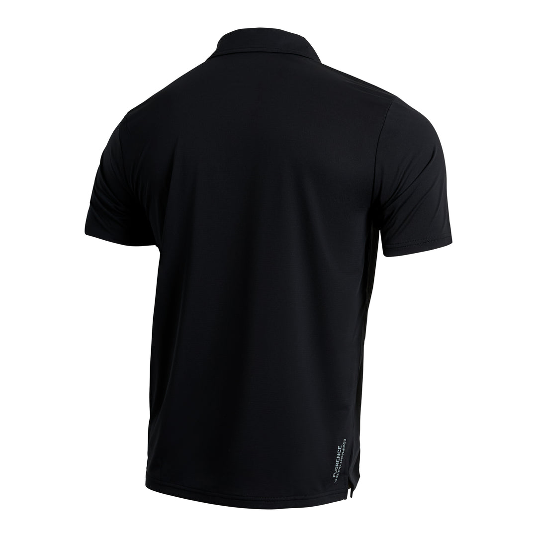 Color:Black-Florence Airtex Collared Short Sleeve Shirt -alt