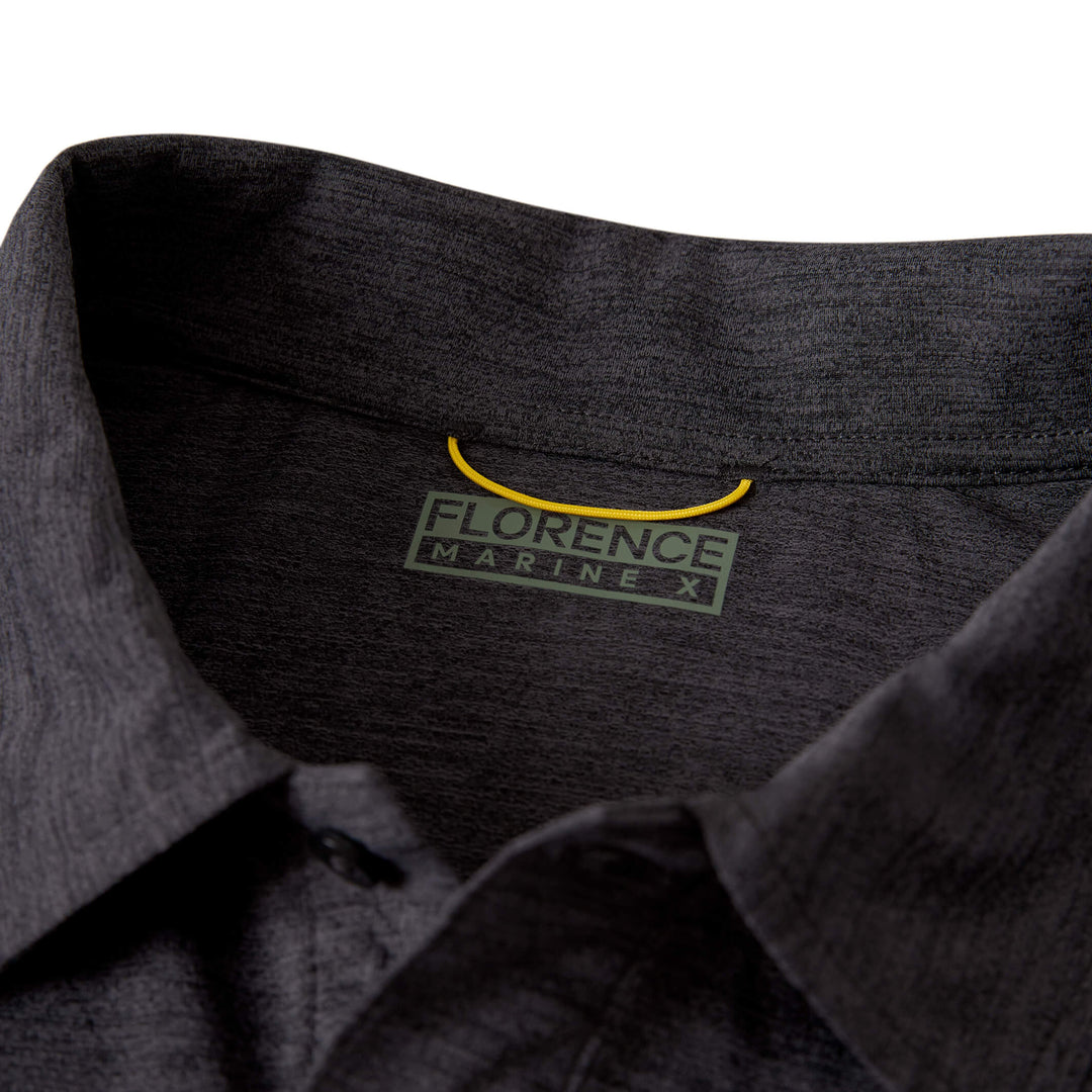 Color:Heather Charcoal-Florence Airtex Collared Short Sleeve Shirt