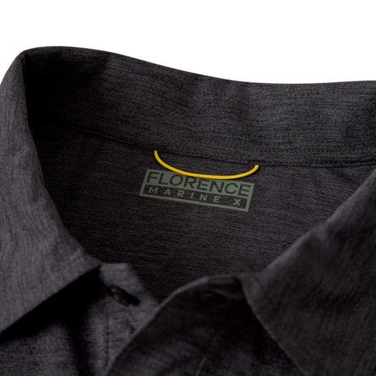 Color:Heather Charcoal-Florence Airtex Collared Short Sleeve Shirt