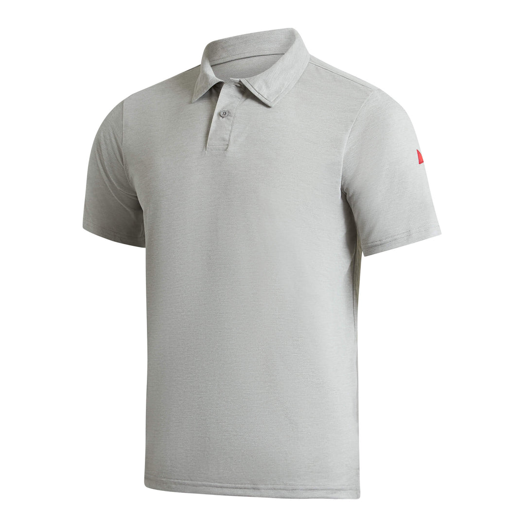 Color:Light Heather Grey-Florence Airtex Collared Short Sleeve Shirt