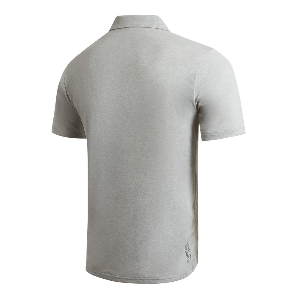 Color:Light Heather Grey-Florence Airtex Collared Short Sleeve Shirt -alt
