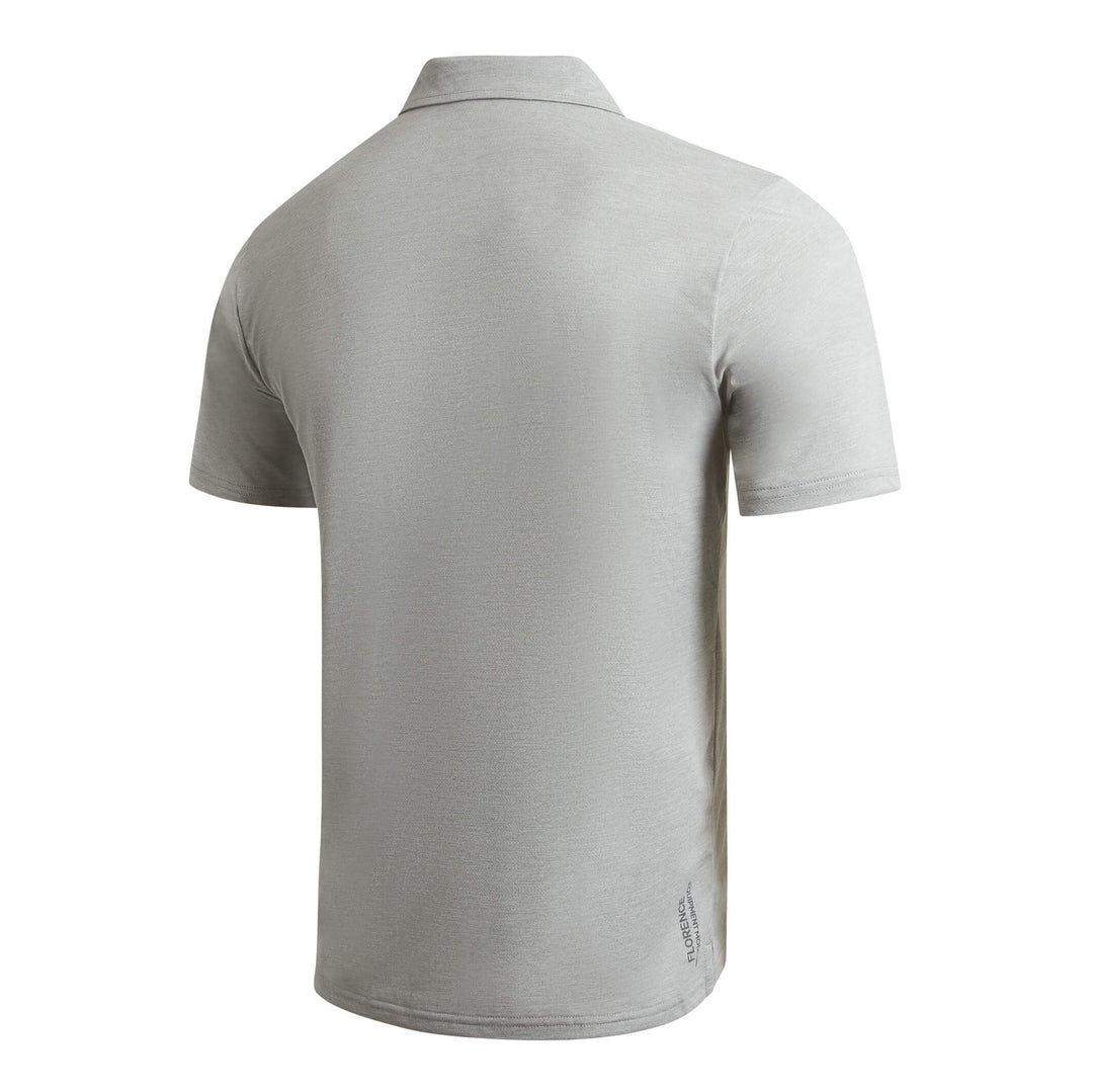 Color:Light Heather Grey-Florence Airtex Collared Short Sleeve Shirt -alt